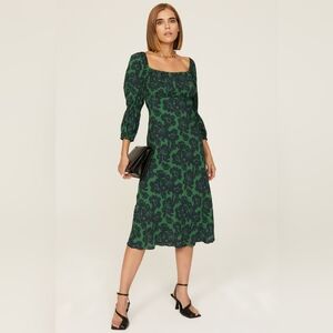 Peter Som Collective Scoop Neck Floral Print Midi